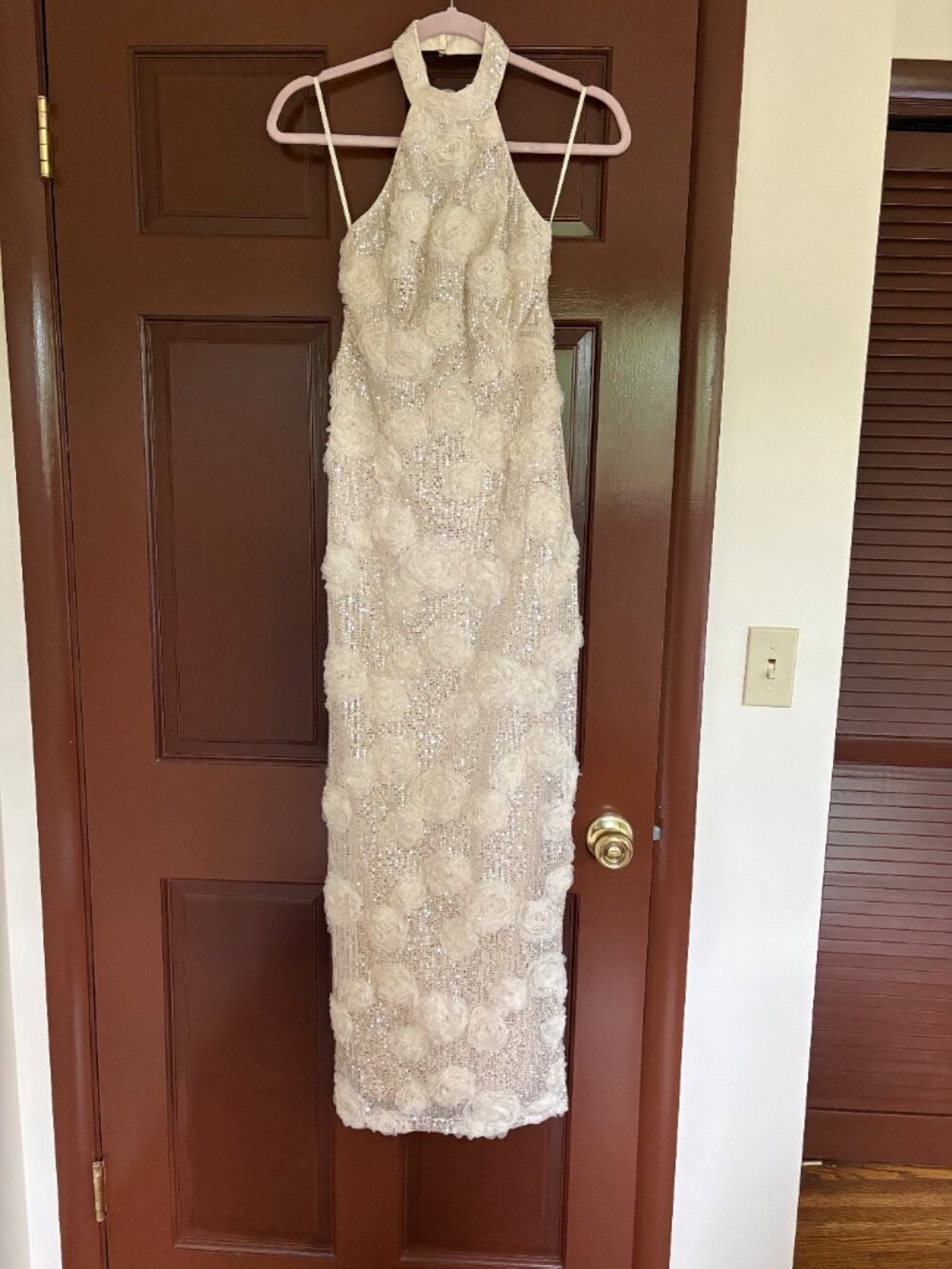Ivory Sequin & Floral Halter Corset Dress NWT - Picture 7 of 7